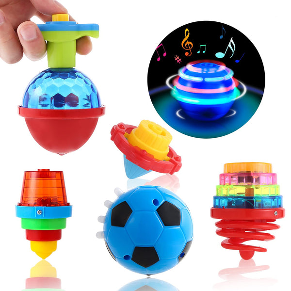 10 Pack Light Up Spining Tops Party Favors Toys SCIONE