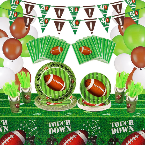 170 Pcs Football Party Plates Disposable Tableware SCIONE