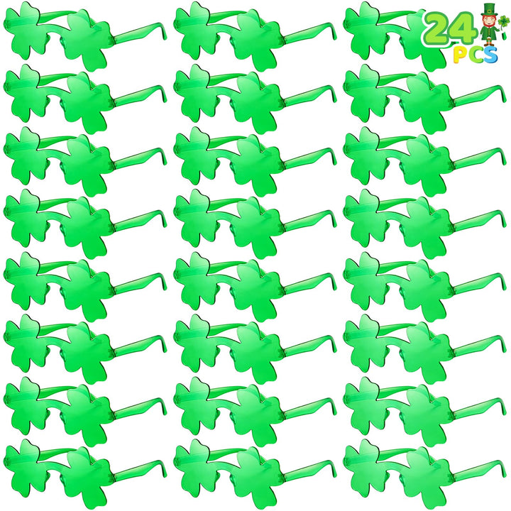 24 Pack St. Patrick's Day Shamrock Sunglasses for Kids SCIONE