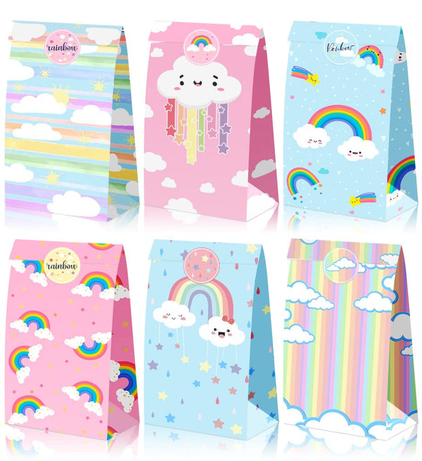24 pcs Paper Party Favor Goody Bags-Rainbow bag SCIONE