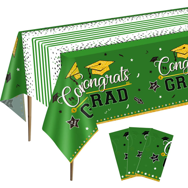3 Pcs Tablecover Graduation Party Supplies-Green SCIONE