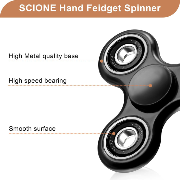 1 Pack Fidget Spinner Toy Stress Relief - Black SCIONE