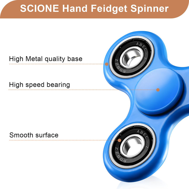 1 Pack Fidget Spinner Toy Stress Relief - Blue SCIONE