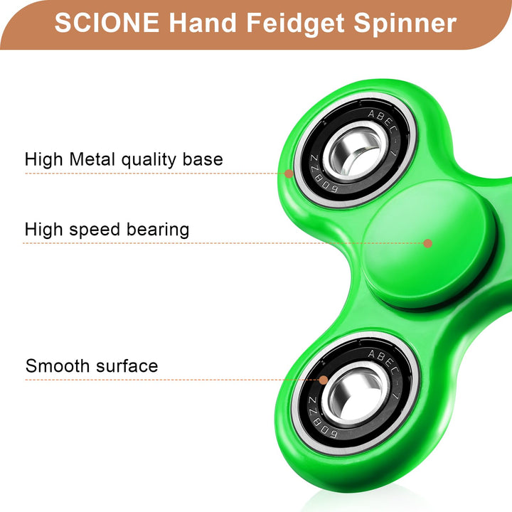 1 Pack Fidget Spinner Toy Stress Relief - Green SCIONE