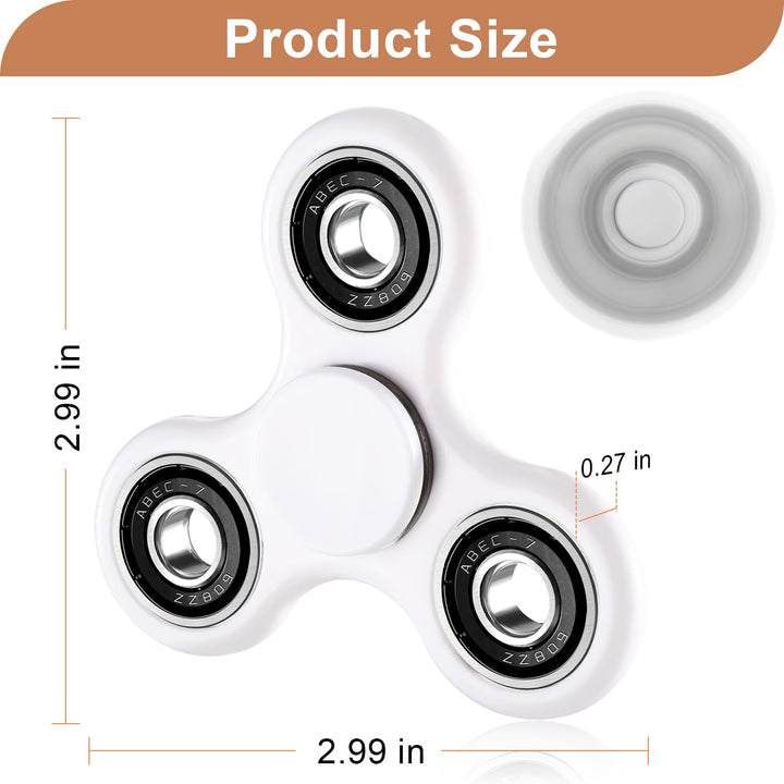 1 Pack Fidget Spinner Toy Stress Relief - White SCIONE