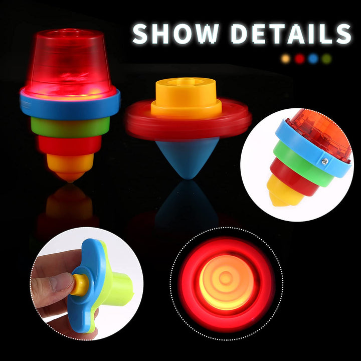 10 Pack Light Up Spining Tops Party Favors Toys SCIONE