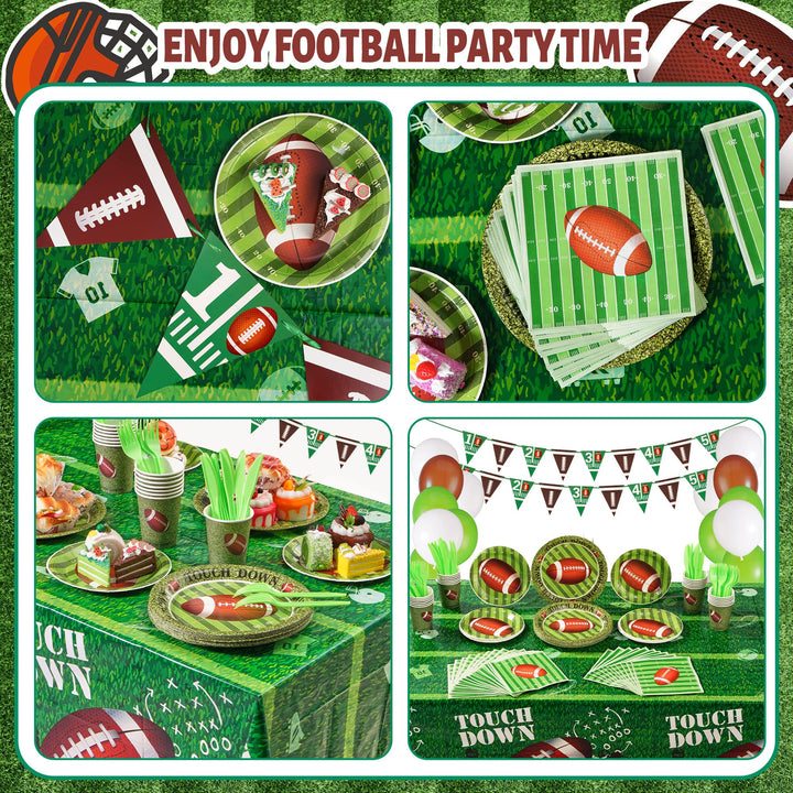 170 Pcs Football Party Plates Disposable Tableware SCIONE