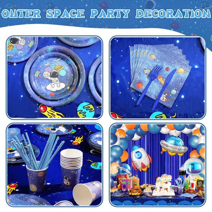 199 Pcs Outer Space Party Plates Disposable Tableware SCIONE