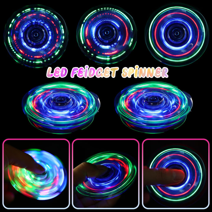 2 Pack Fidget Spinners LED Light up for Kids - Blue SCIONE