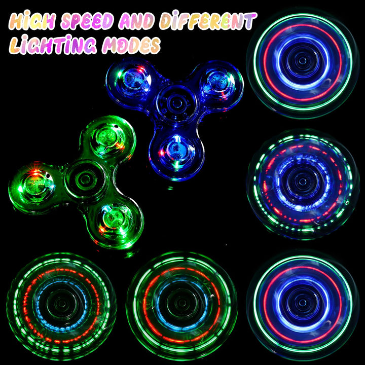 2 Pack Fidget Spinners LED Light up for Kids - Blue and green SCIONE