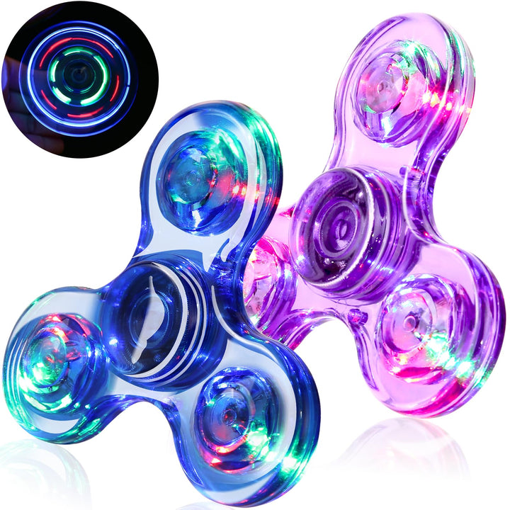 2 Pack Fidget Spinners LED Light up for Kids - Blue and purple SCIONE