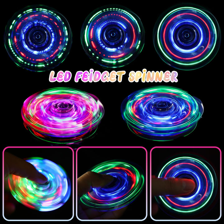 2 Pack Fidget Spinners LED Light up for Kids - Blue and purple SCIONE