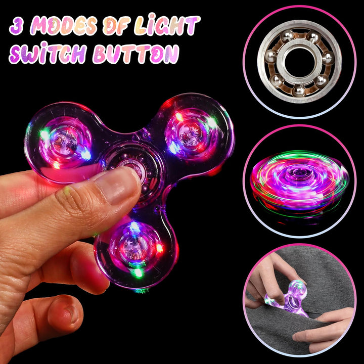 2 Pack Fidget Spinners LED Light up for Kids - Blue and purple SCIONE