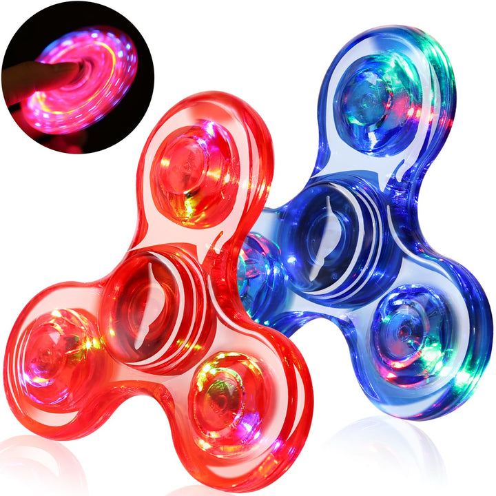 2 Pack Fidget Spinners LED Light up for Kids - Blue and red SCIONE