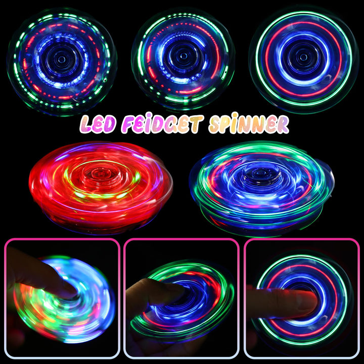 2 Pack Fidget Spinners LED Light up for Kids - Blue and red SCIONE