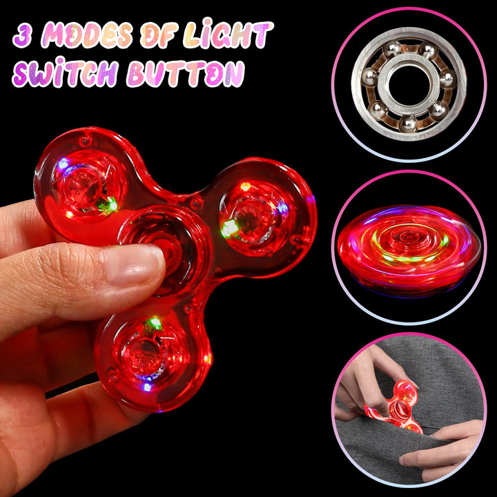 2 Pack Fidget Spinners LED Light up for Kids - Blue and red SCIONE