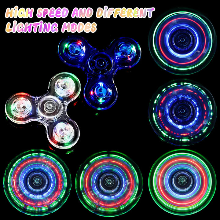 2 Pack Fidget Spinners LED Light up for Kids - Blue and white SCIONE