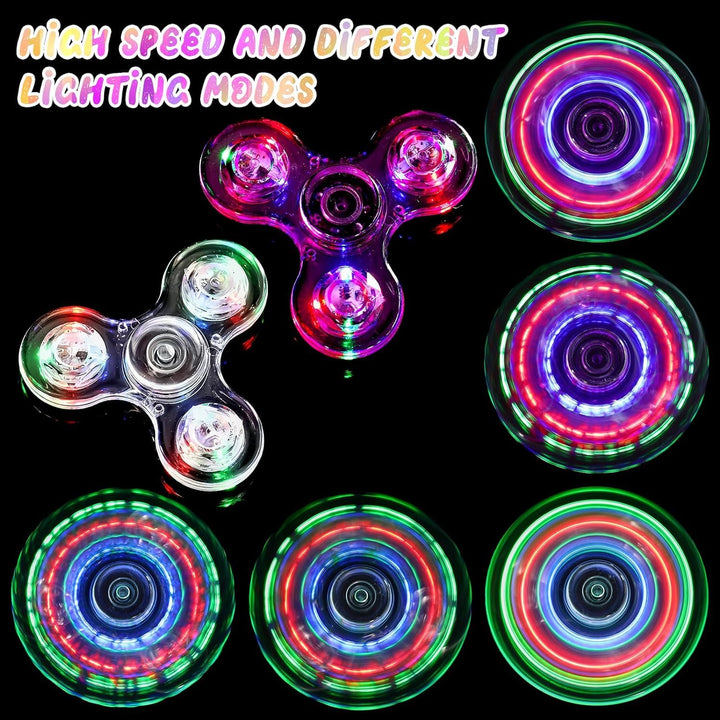 2 Pack Fidget Spinners LED Light up for Kids - Purple and white SCIONE