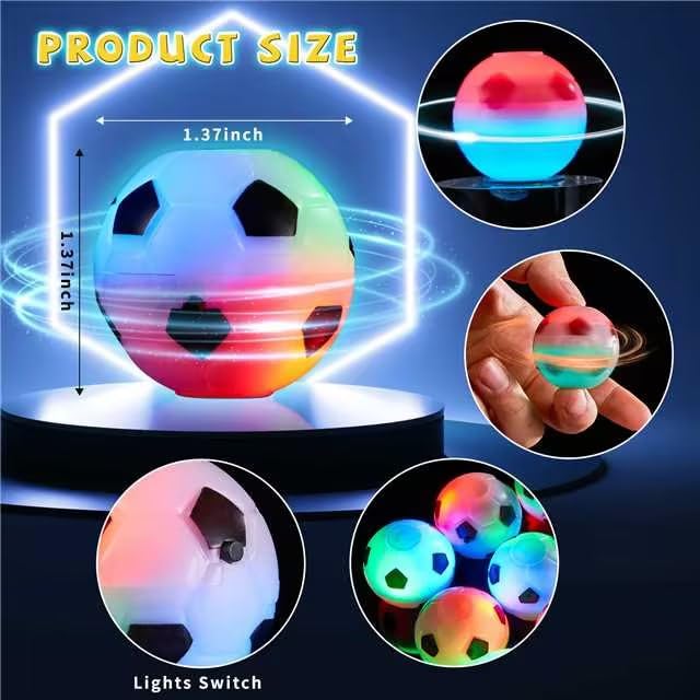 24 Pack Light Up Soccer Ball Fidget Spinners SCIONE