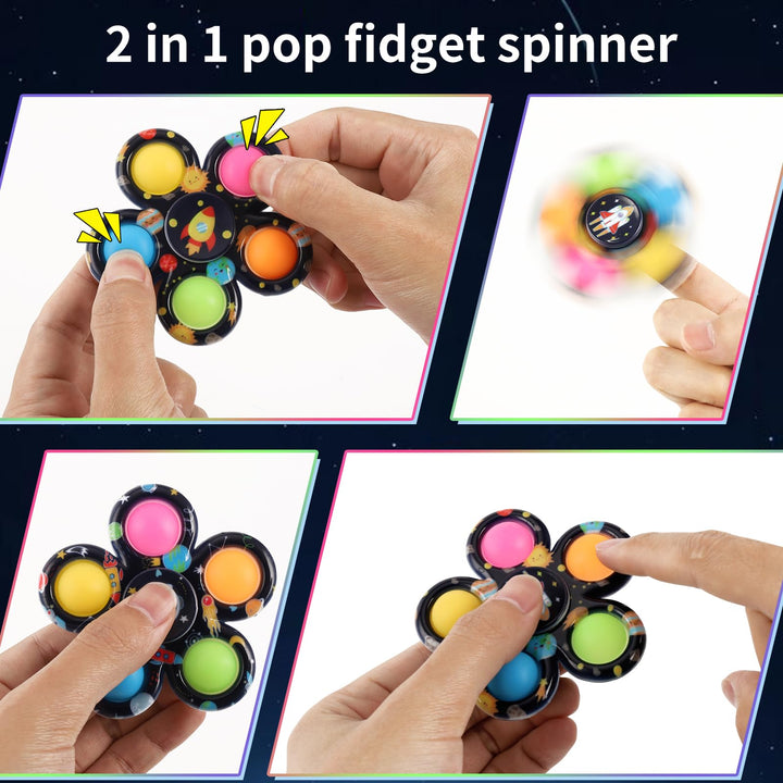 24 Pack Party Favors Fidget Spinners Space Theme SCIONE