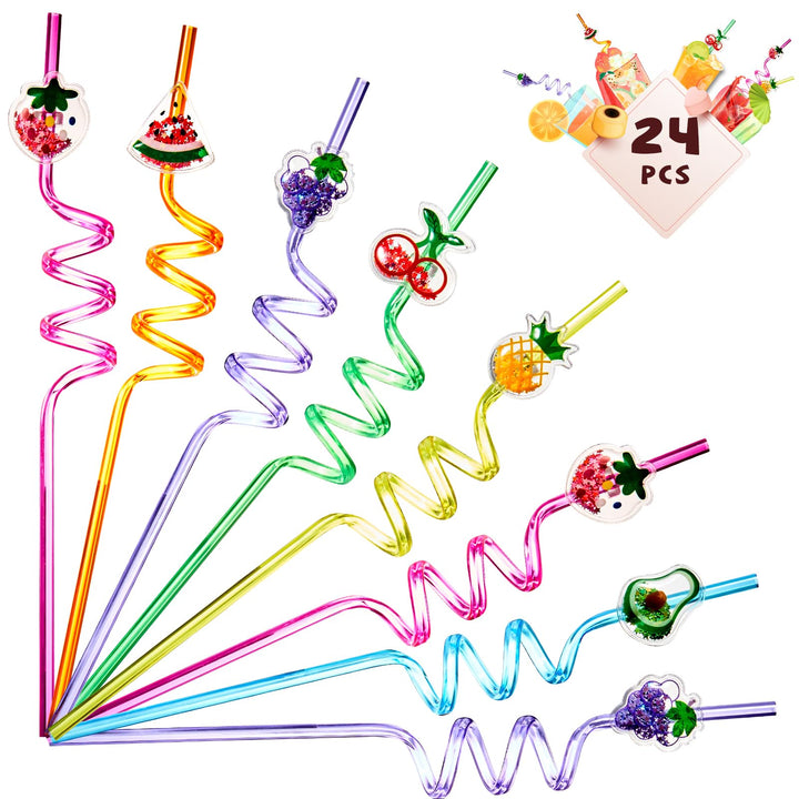 24 Pcs Summer Drinking Straws for Kids SCIONE