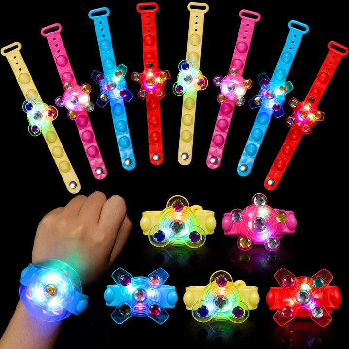 25 Pack Party Favors LED Light Up Bracelets - Diamond Bubble SCIONE