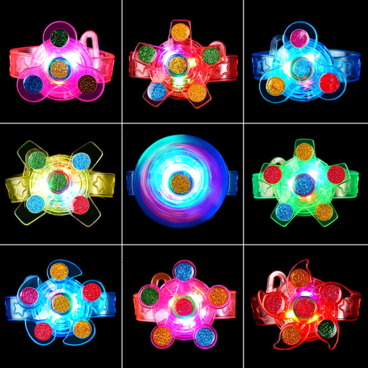 25 Pack Party Favors LED Light Up Bracelets - White Buckle SCIONE