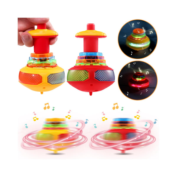 2Pcs Light Up Spinning Top Birthday Gifts for Kids SCIONE