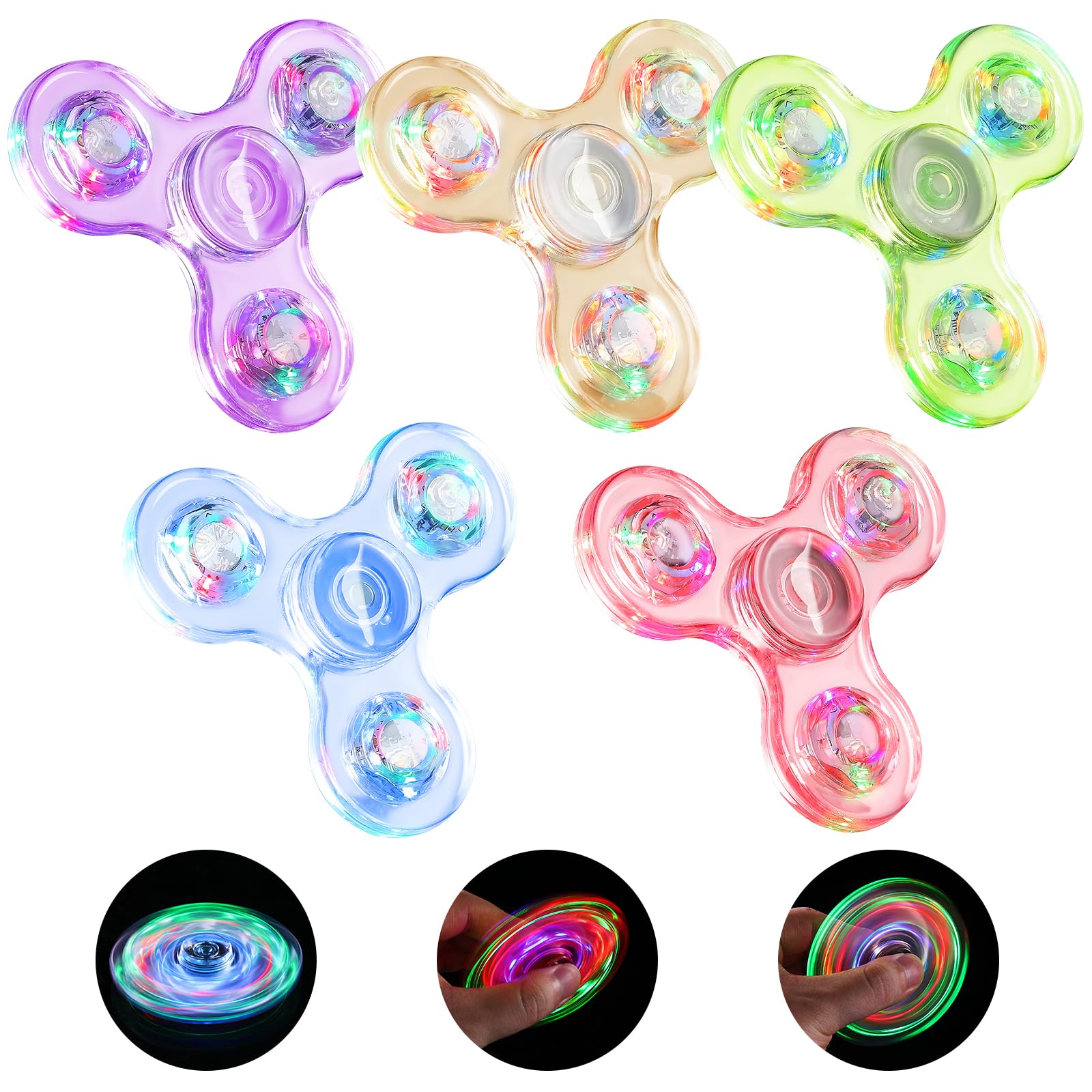 Led Fidgit Spinner 5 Pack Fidget Spinners LED Light Up - SCIONE