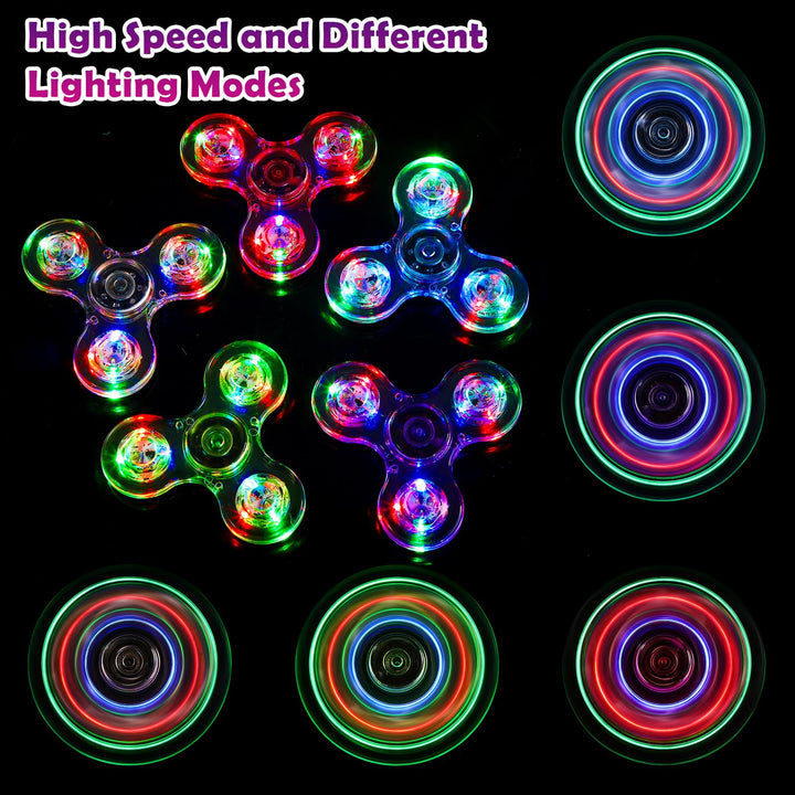 5 Pack Fidget Spinners LED Light Up SCIONE