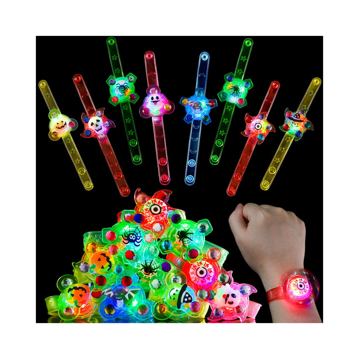 8 Pack Halloween LED Light Up Fidget Spinner Bracelets SCIONE