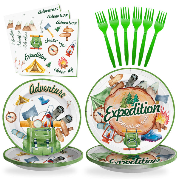 96 Pcs Adventure Game Party Plates Disposable Tableware SCIONE