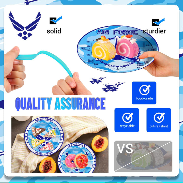 96 Pcs Air Force Party Plates Disposable Dinnerware Sets SCIONE