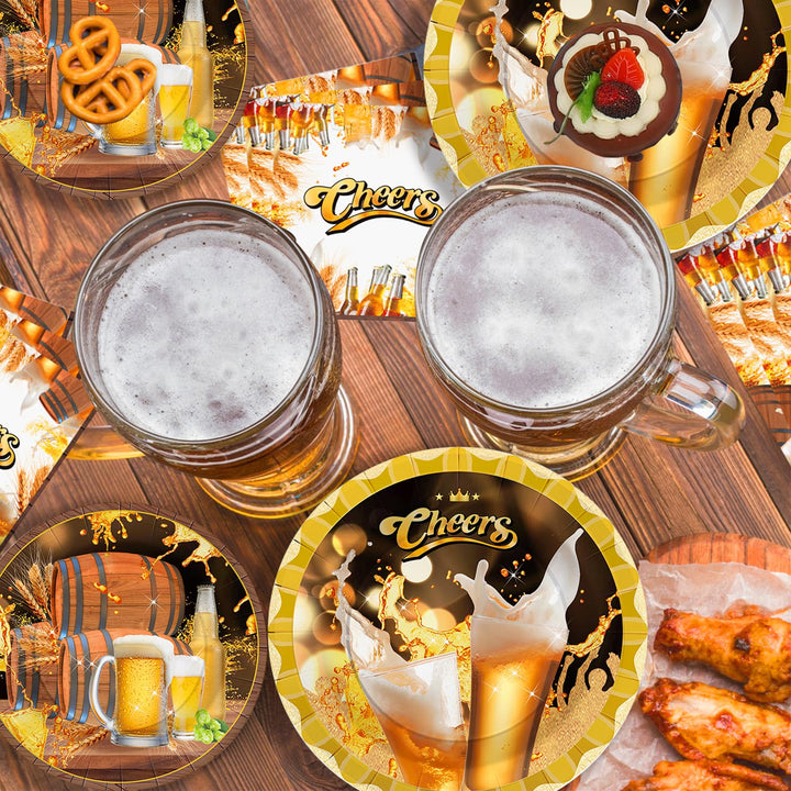 96 Pcs Cheers Beers Party Plates Disposable Tableware SCIONE