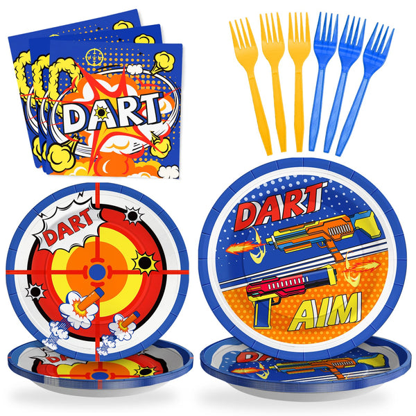 96 Pcs Dart AIM Party Plates Disposable Tableware SCIONE