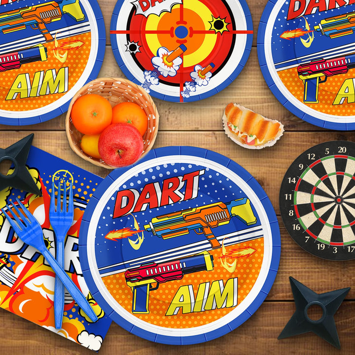 96 Pcs Dart AIM Party Plates Disposable Tableware SCIONE