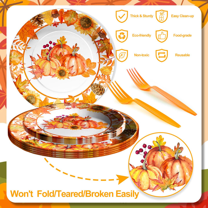 96 Pcs Fall Party Supplies with Tableware Set SCIONE