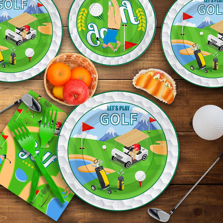 96 Pcs Golf Party Plates Disposable Tableware SCIONE