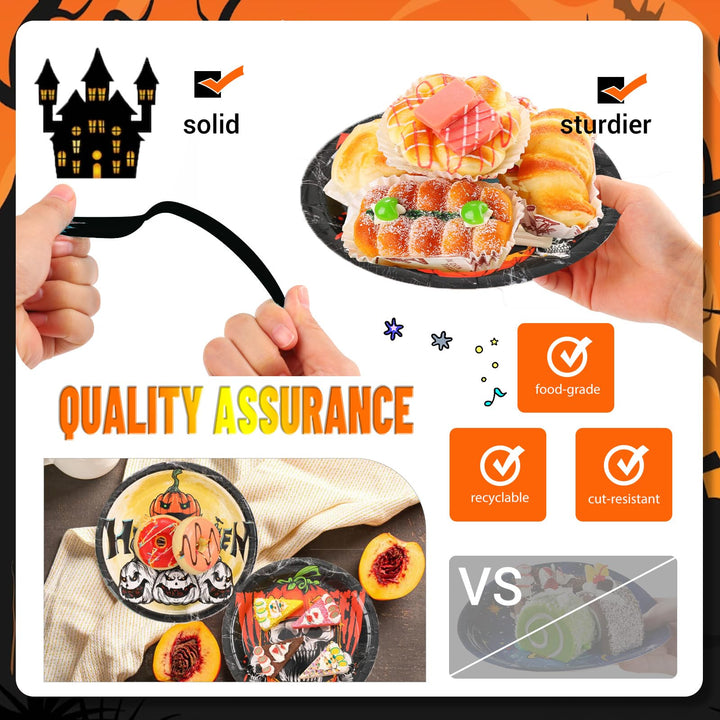 96 Pcs Halloween Party Supplies with Tableware Set SCIONE