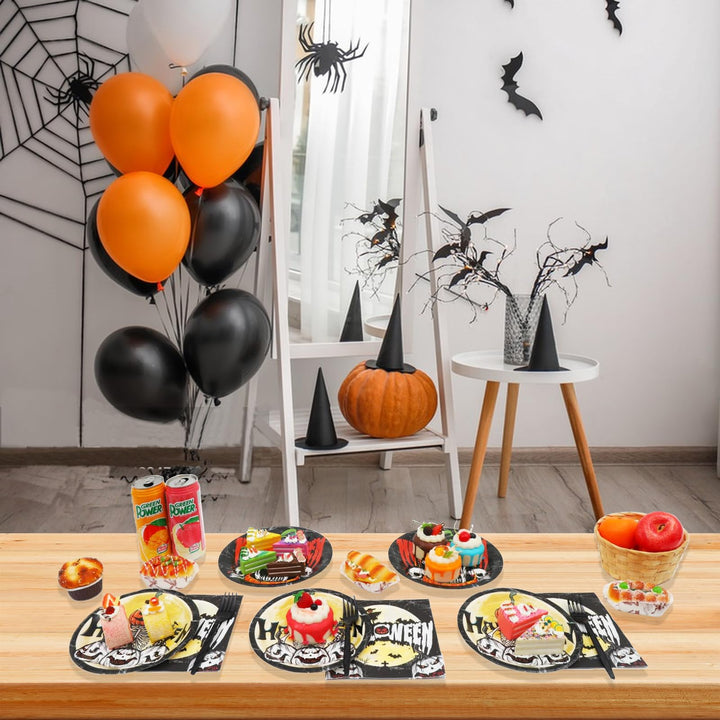 96 Pcs Halloween Party Supplies with Tableware Set SCIONE