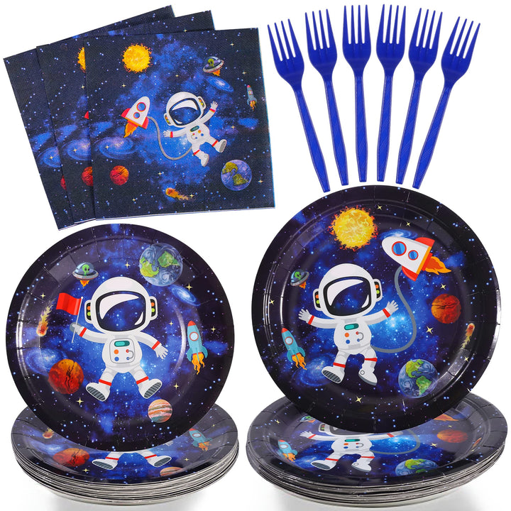 96 Pcs Outer Space Party Plates Disposable Tableware SCIONE