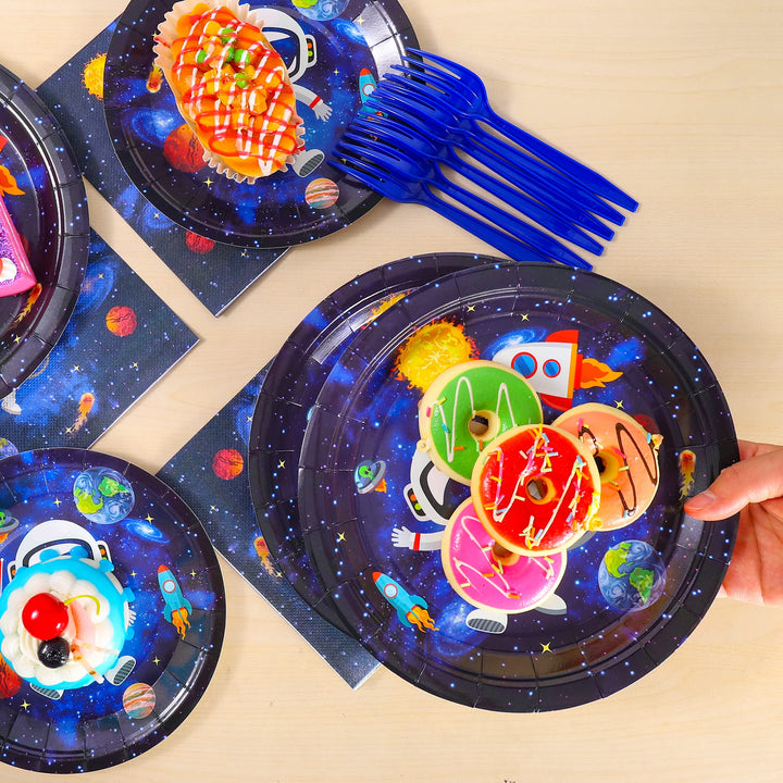 96 Pcs Outer Space Party Plates Disposable Tableware SCIONE