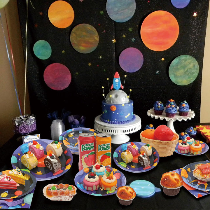 96 Pcs Star Sky Paper Plates Disposable Dinnerware Sets SCIONE