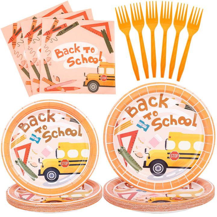 96 Pcs Back to school Party Plates Disposable Tableware SCIONE