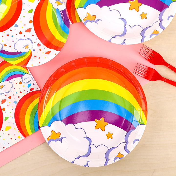 96 pcs Cloud Rainbow Party Plates Disposable Tableware SCIONE