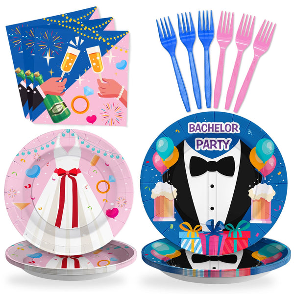 96 Pcs Bachelorette Party Plates Disposable Dinnerware Sets SCIONE