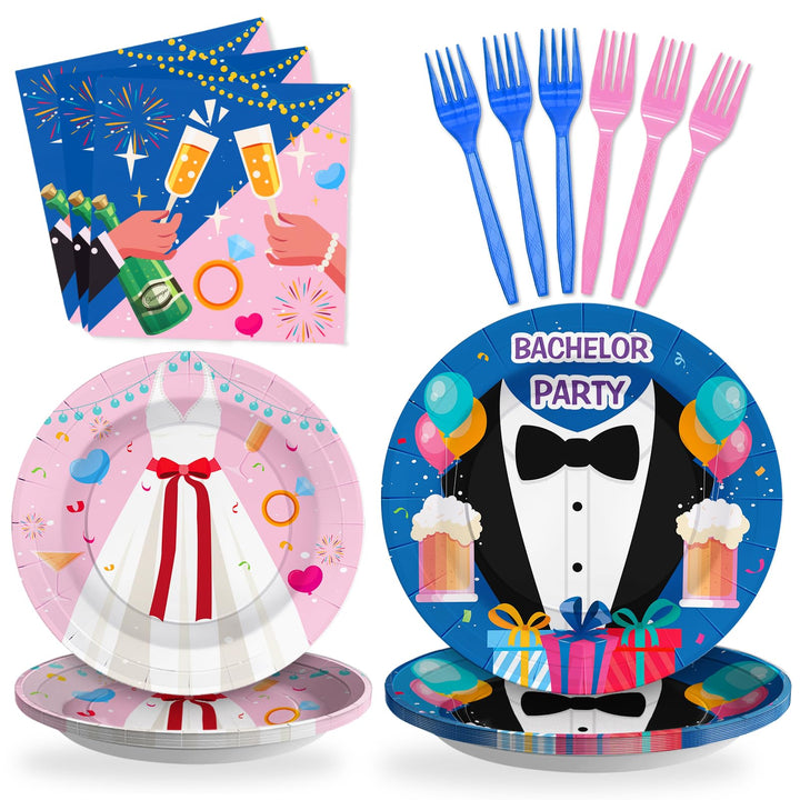 96 Pcs Bachelorette Party Plates Disposable Dinnerware Sets SCIONE