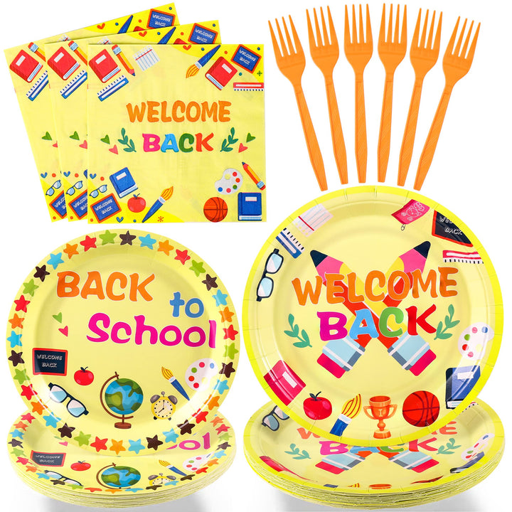 96Pcs Back to School Plates and Napkins Party Supplies SCIONE