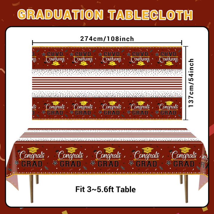 99 Pcs Graduation Party Plates Disposable Tableware - Red SCIONE