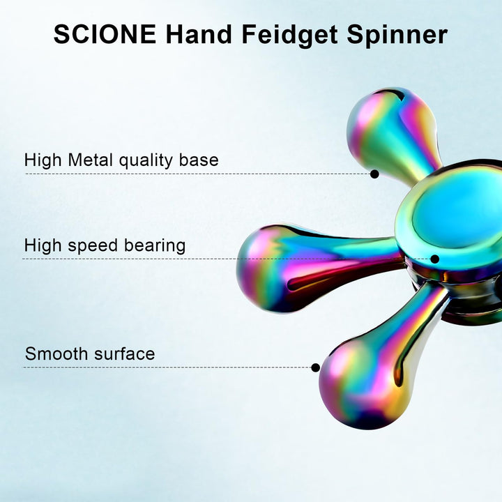 Metal Fidget Spinner Gifts for Adults and Kids - Rainbow SCIONE